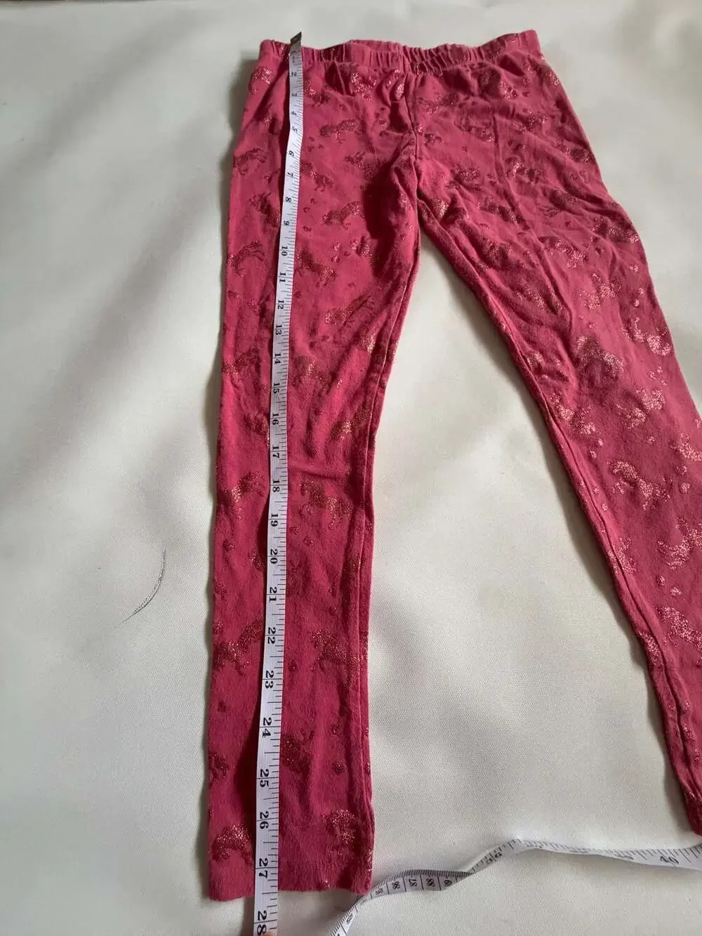 Childrens Place L/G 10/12 Pink Glitter Unicorn Leggings Cotton Stretchy Girls